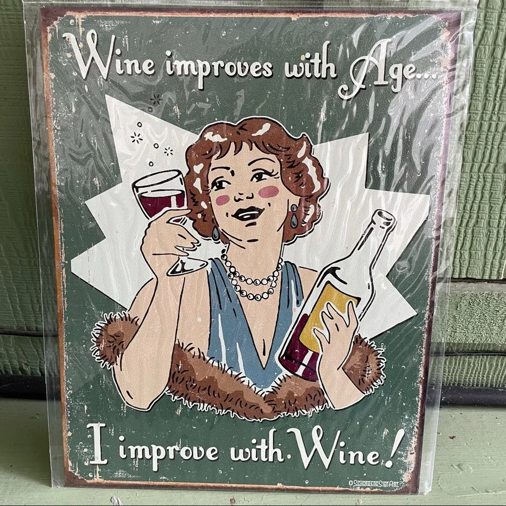 NEW Wine Funny Metal Sign